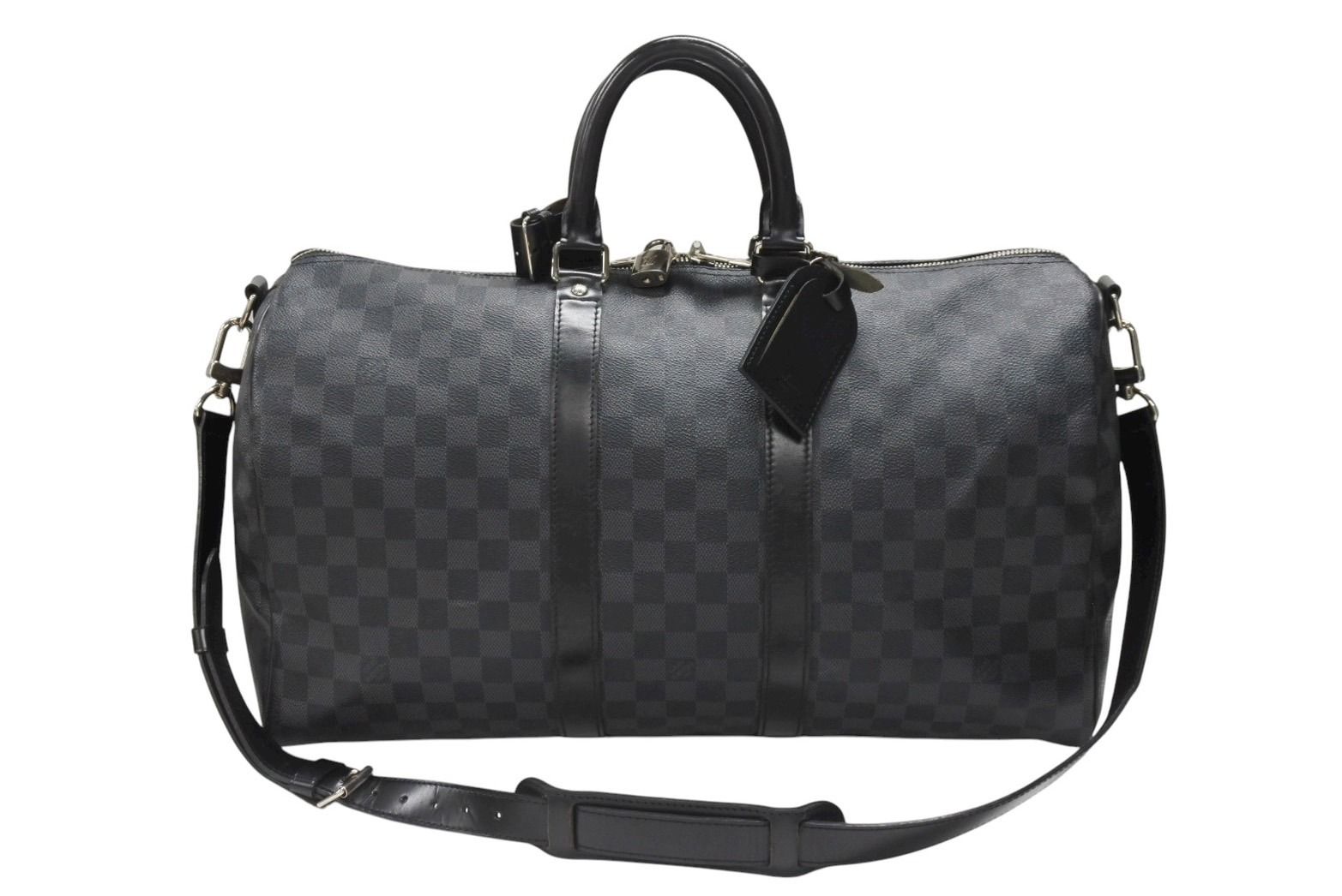 LOUISVUITTON ルイヴィトン キーポルバンドリエール45 ボストンバッグ N41418 ダミエグラフィット ブラック 4b007136