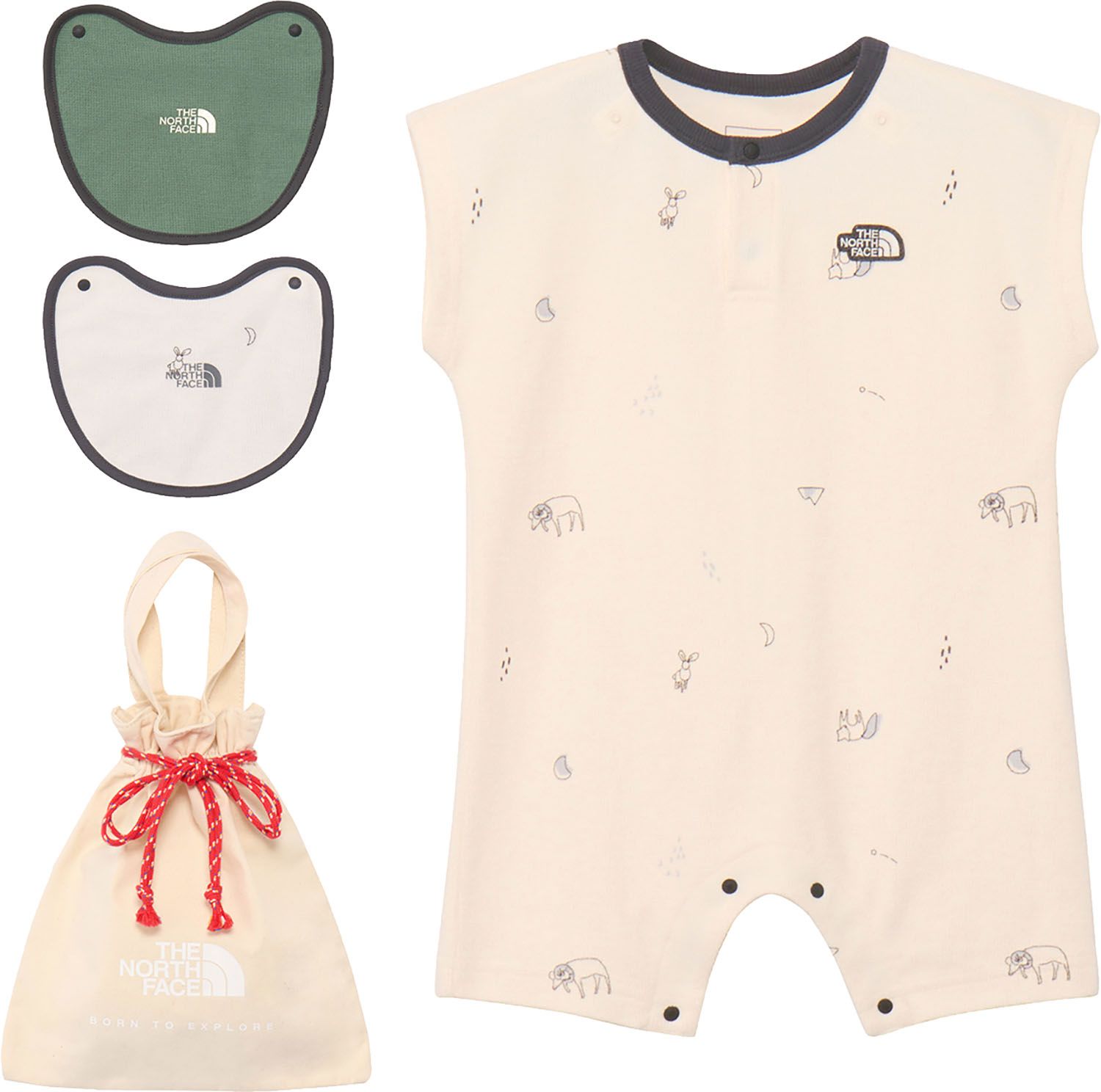 ザ ノース フェイス THE NORTH FACE アウトドア ラッチパイルロンパース-2Pビブ ベビー B LATCH PILE ROMPERS 2P BIB 赤ちゃん よだれかけ プレゼント 出産祝い ベビーウェア NTB12567 DD ドゥードルズ