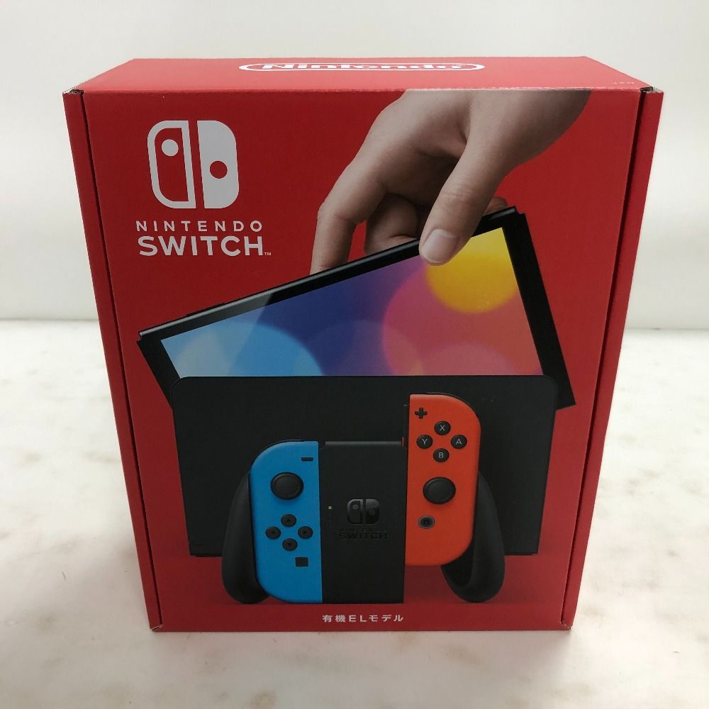 02w10236 Nintendo Switch ニンテンドースイッチ 有機ELモデル Joy-Con(L)ネオンブルー/(R)ネオンレッド ※未使用品  ゲームハード  【中古品】