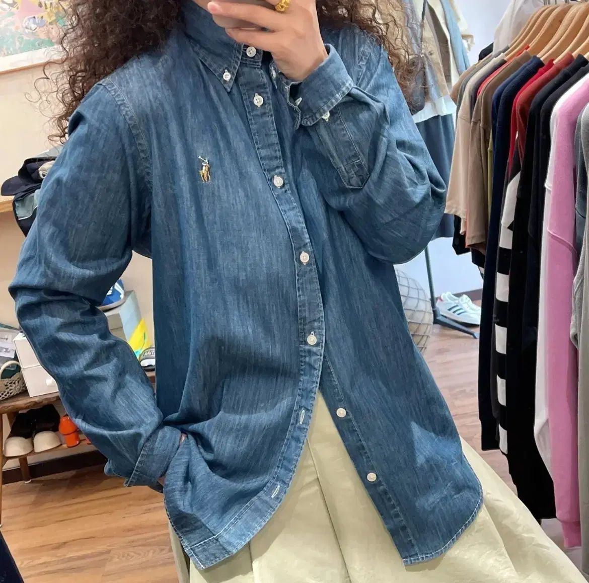 ポロ Ralph Lauren ラルフローレン シャツ インディゴブルーデニム ボーイズ ユニセックス
