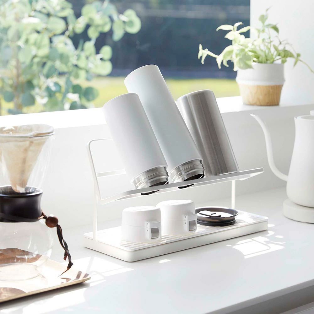 哺乳瓶＆マグボトル水切りラック プレート 山崎実業 TOWER ホワイト 白 新品 送料無料