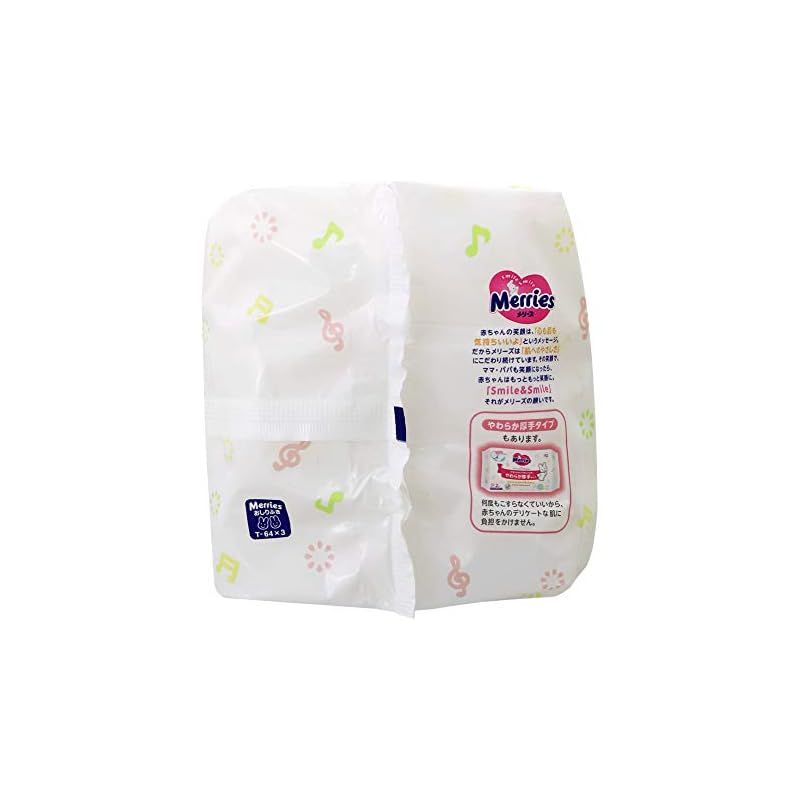 メリーズ　トイレに流せるおしりふき　64枚入 3パック 12個 Amazon.co.jp: 【おしりふき 流せるタイプ】メリーズ するりん