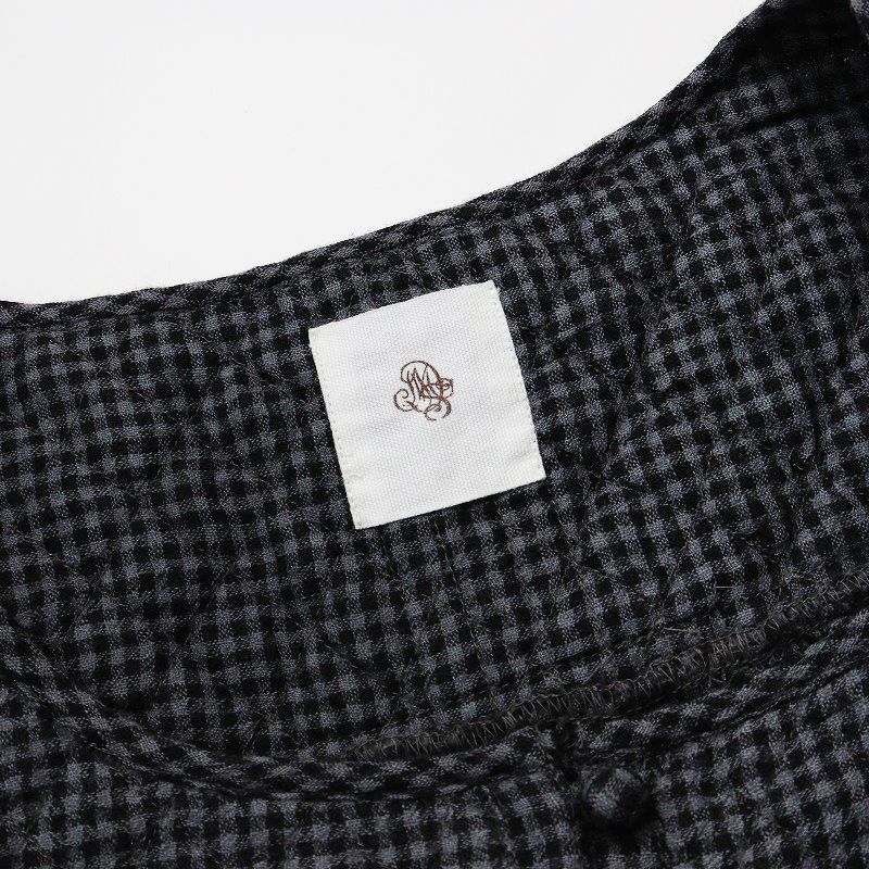 メゾンドソイル　ウールワンピース　黒×グレー　ギンガムチェック maison de soil(メゾン ド ソイル)ボイルド ウール ビッグ