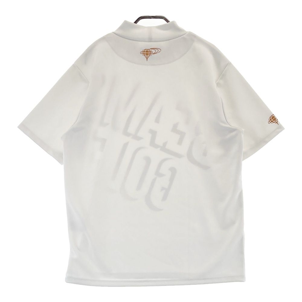 サイズ L BEAMS GOLF ビームスゴルフ モデル ハイネック 半袖Tシャツ ロゴ総柄 ホワイト系 240101534817 ゴルフウェア メンズ ストスト