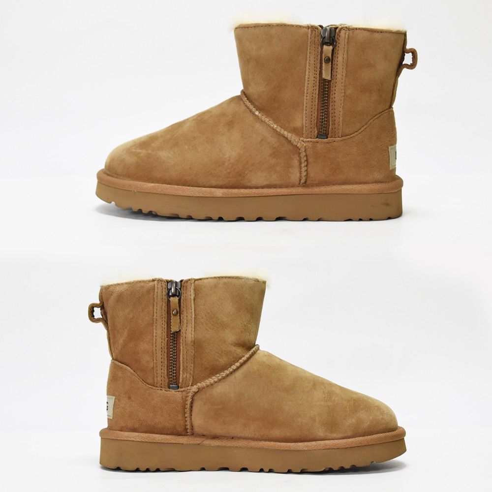 UGG CLASSIC MINI DOUBLE ZIP 23cmショートブーツ