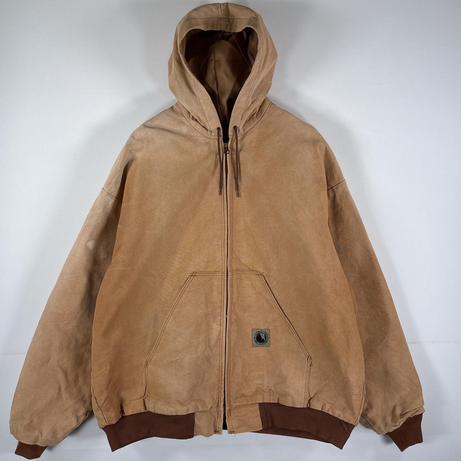 【ウォールズ】アクティブジャケット　ダック地　2XL キャメル　ボロ　古着　i ウォールズ】アクティブジャケット ダック地 2XL キャメル ボロ