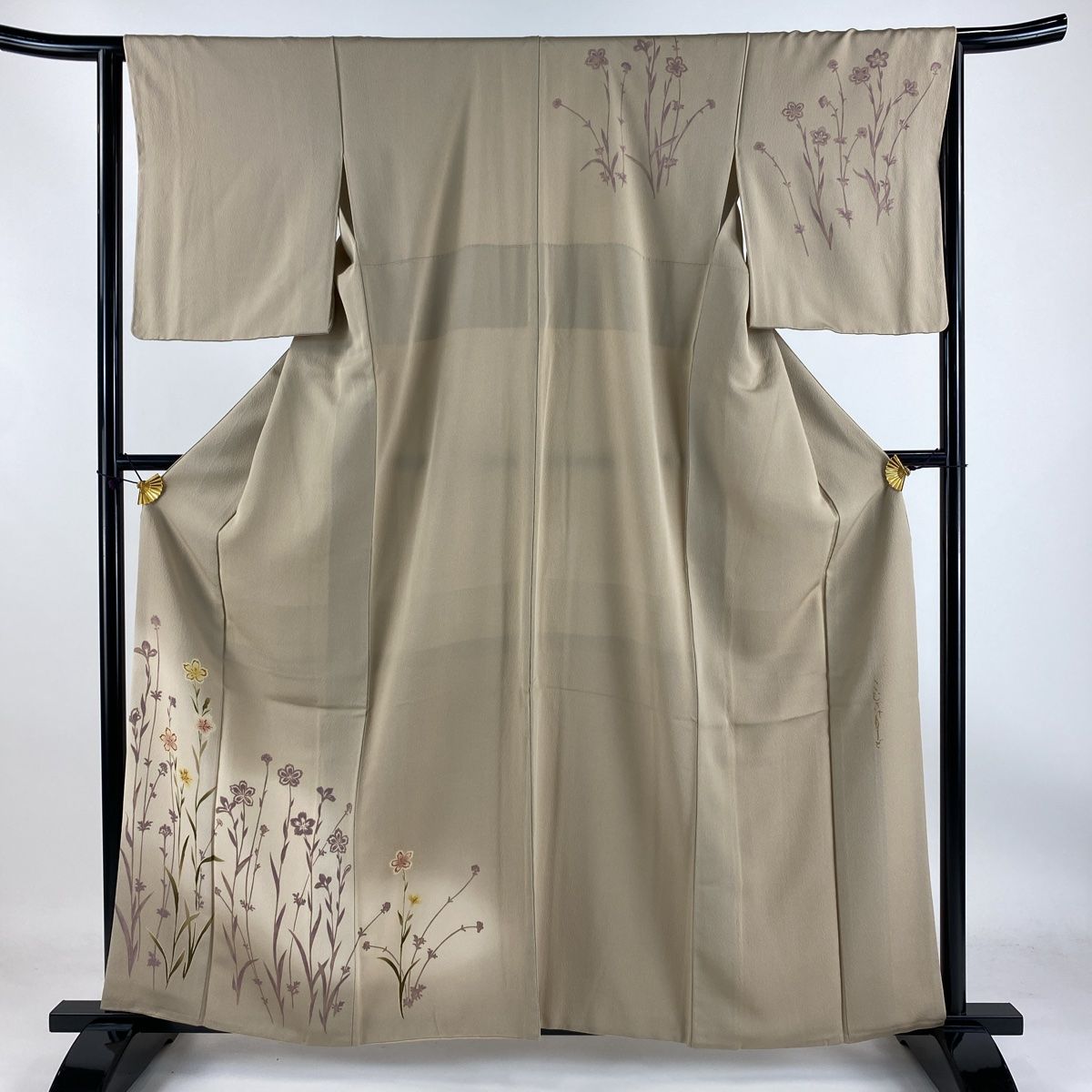 付下げ 身丈160cm 裄丈63.5cm S 袷 こむさでもーど 落款 草花
