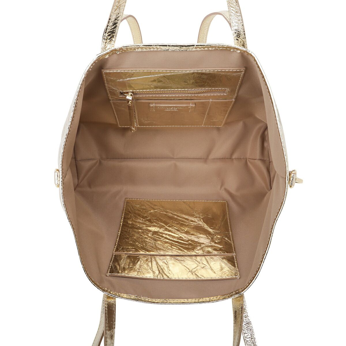 GIANNI CHIARINIトートバッグ　ゴールド GIANNI CHIARINI / CAMILLA メタリック レザートートバッグ