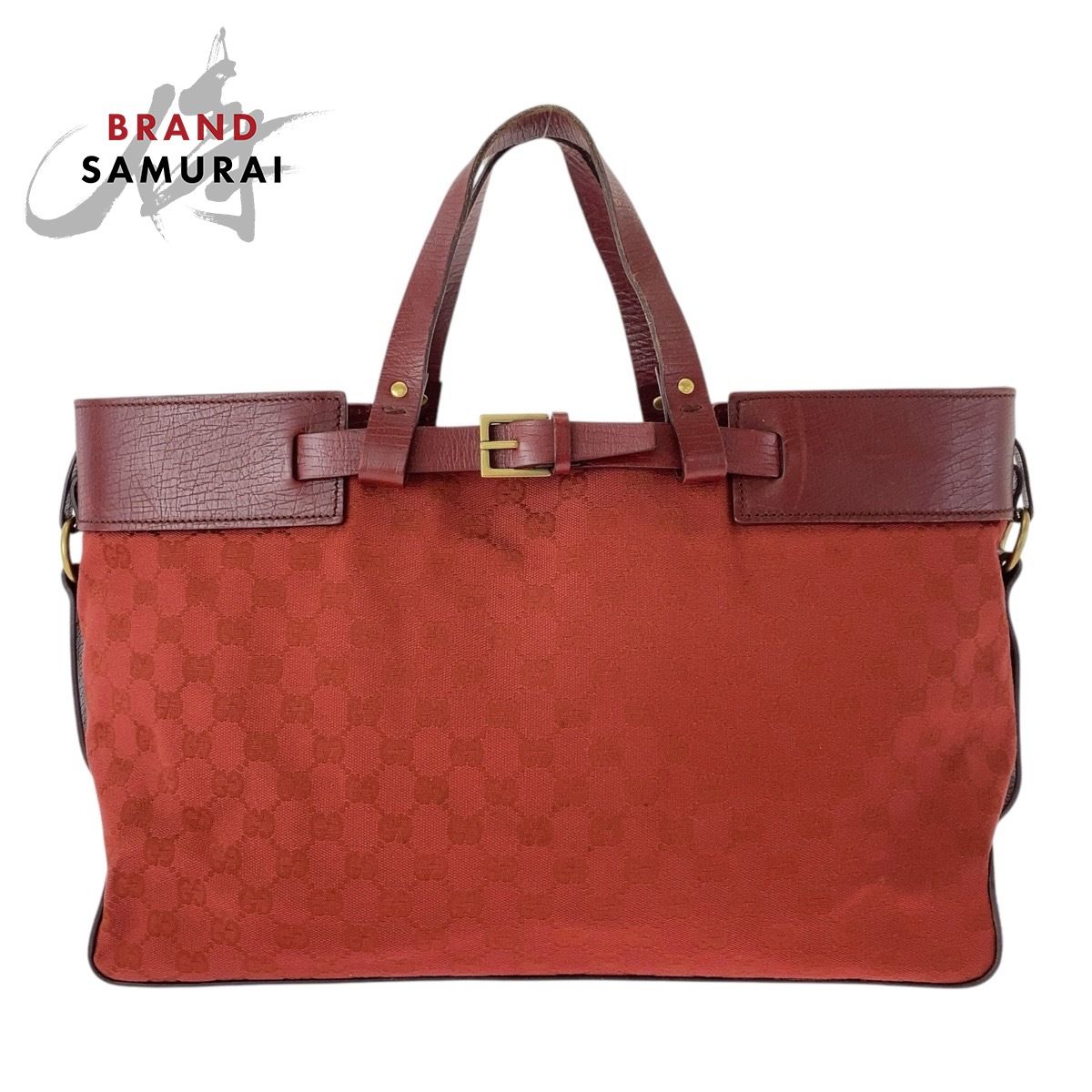 美品 GUCCI グッチ レッド ゴールド金具 GGキャンバス/レザー 106251 