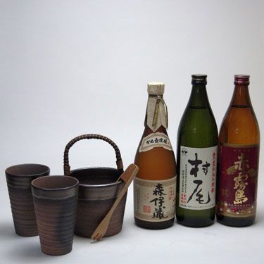 信楽焼・明山窯 焼酎サーバー 火色金小紋 2200cc(専用木台付き