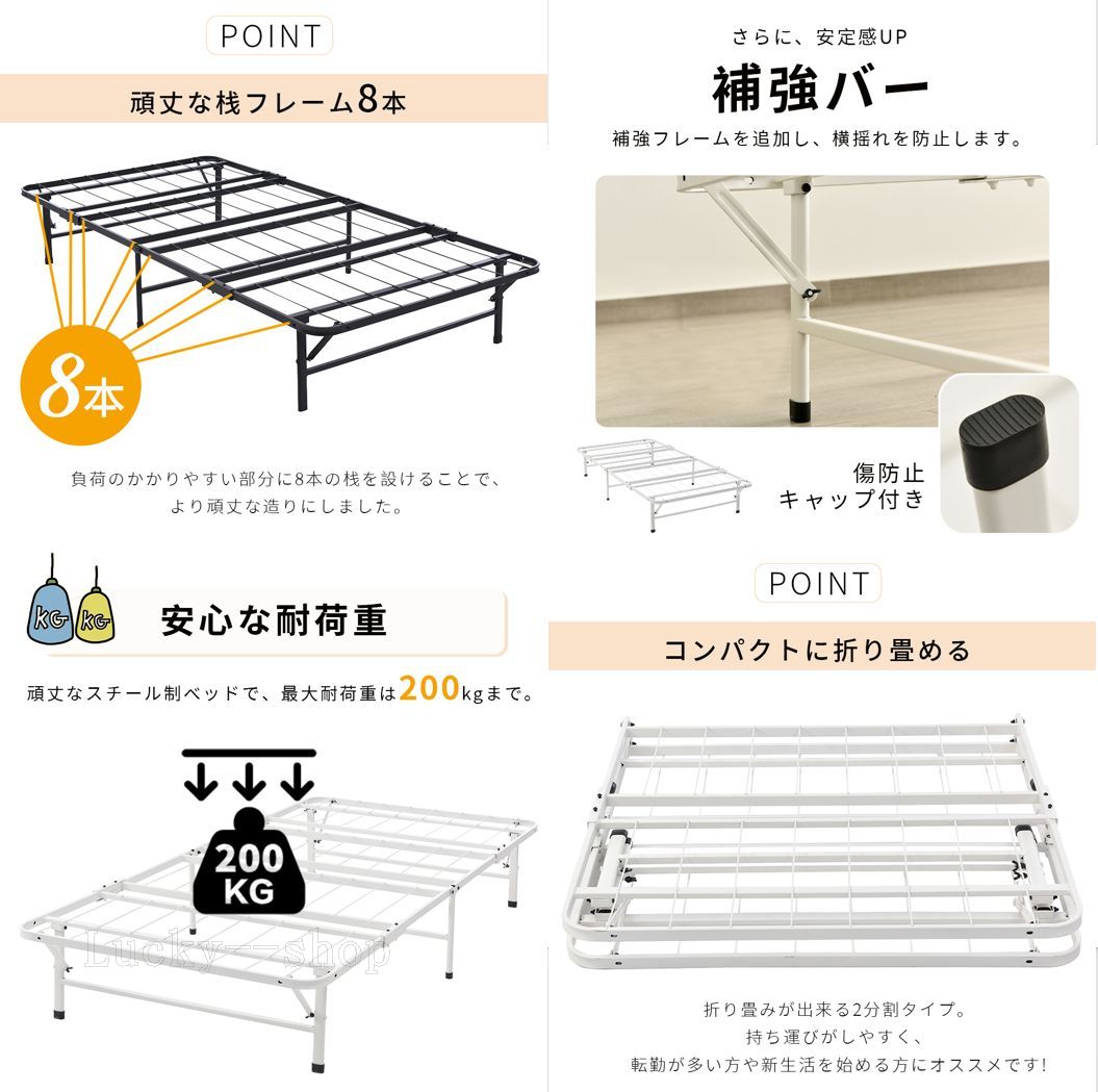 マットレス付き】パイプベッド 折りたたみベッド シングル 組立簡単