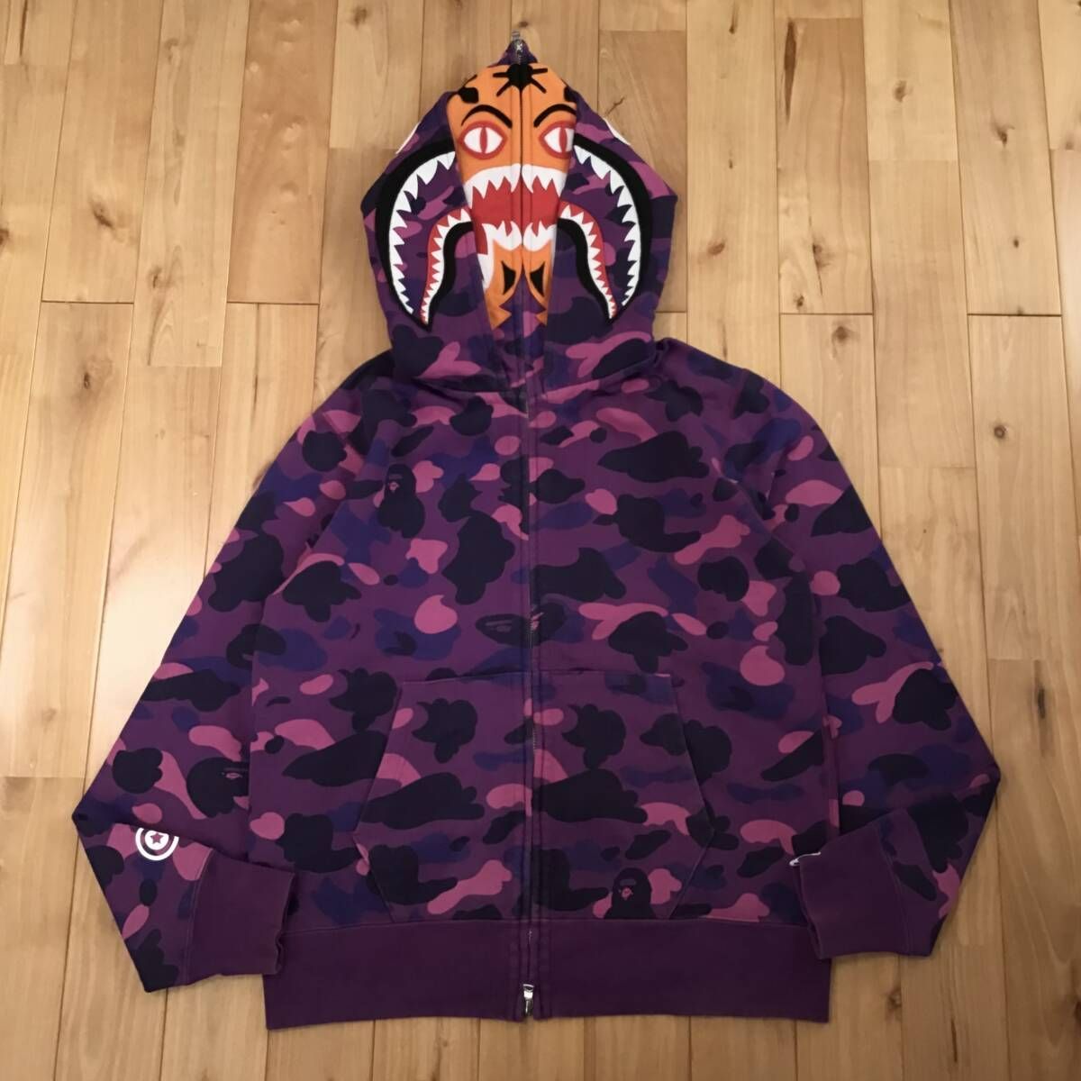 ダブル タイガー シャーク パーカー Mサイズ Double tiger shark full 