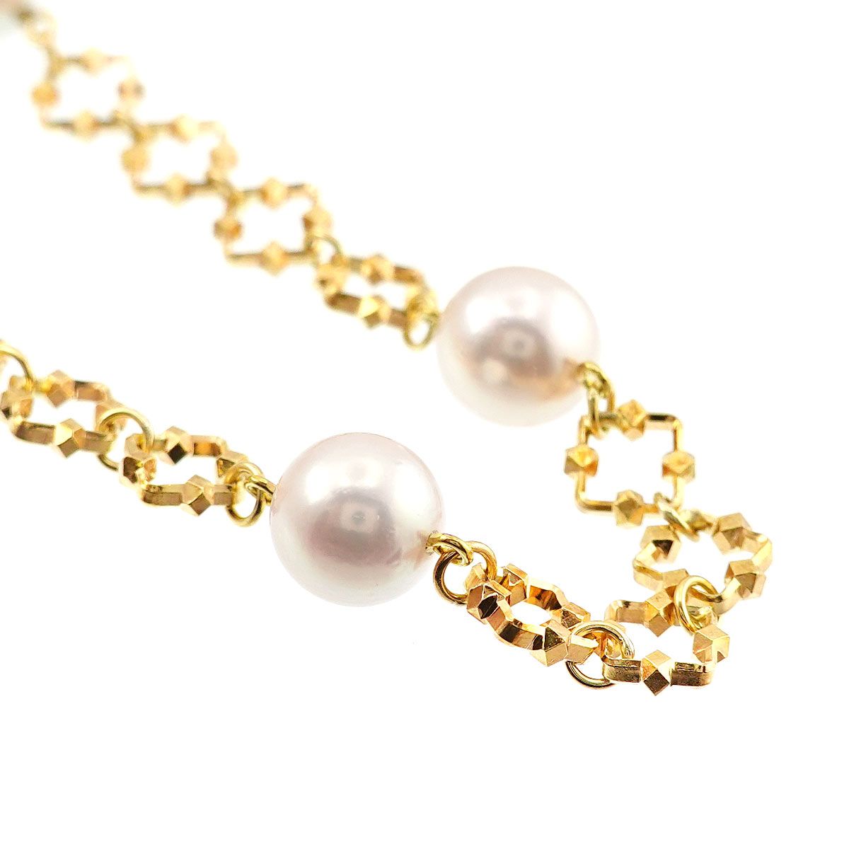 ミキモト MIKIMOTO アコヤ真珠 7.2-7.0mm ブレスレット 17cm K18 YG