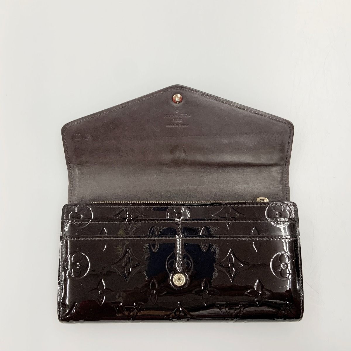 〇〇LOUIS VUITTON ルイヴィトン モノグラム ヴェルニ ポルトフォイユ サラ 二つ折り長財布 M90152 パープル 〇〇LOUIS VUITTON ルイヴィトン モノグラム ヴェルニ ポルトフォイユ
