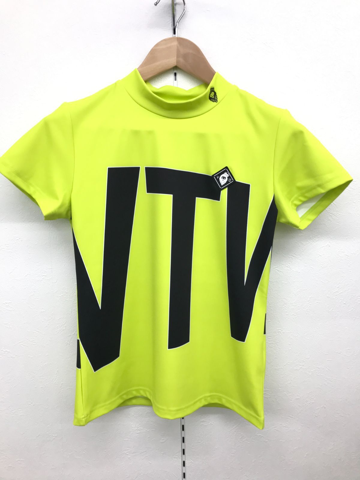 V12 半袖モックネックＴシャツ レディース イエロー