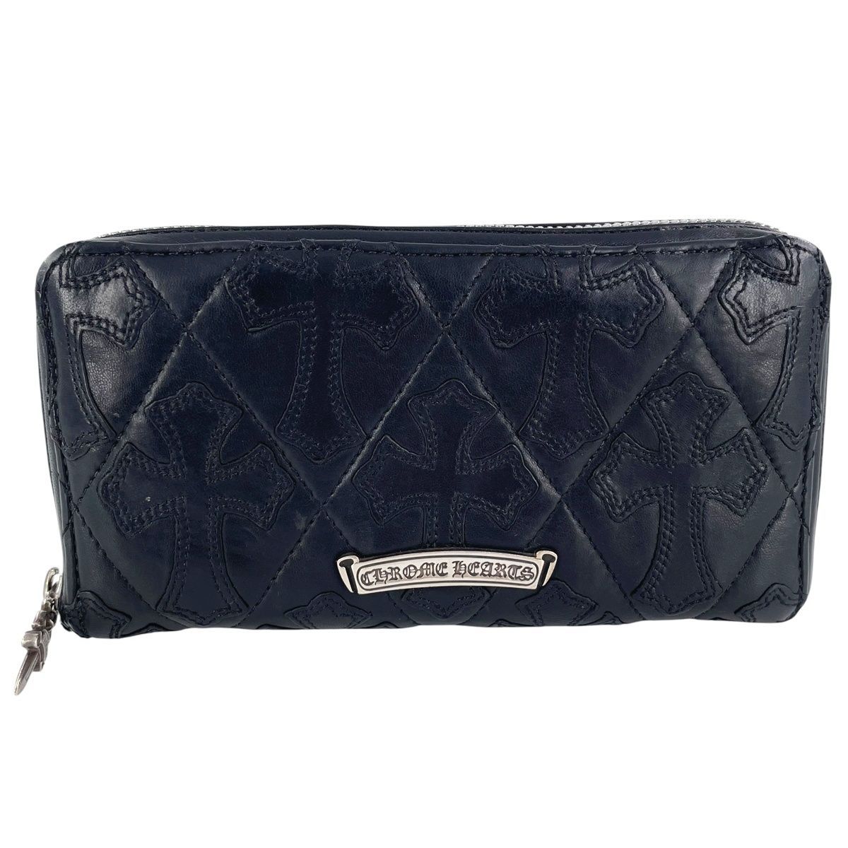 CHROME HEARTS クロムハーツ REC F ZIP ラウンドファスナー 長財布 メンズウォレット クロス ブラック 黒 24018451MY