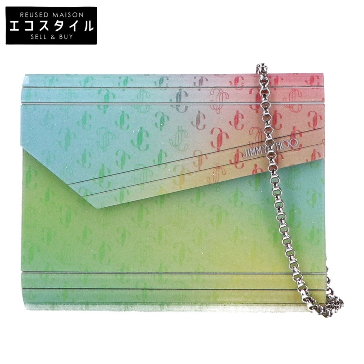 JIMMY CHOO ジミーチュウ CANDY SUNSET MIX キャンディ JCロゴパターン クラッチ | クロスボディバッグ