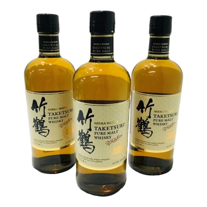 3本セット ニッカウイスキー 竹鶴 ピュアモルト 白ラベル 700ml 43度  