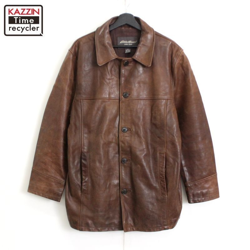 00s Eddie Bauer カーコート レザージャケット メンズ 表記Mサイズ