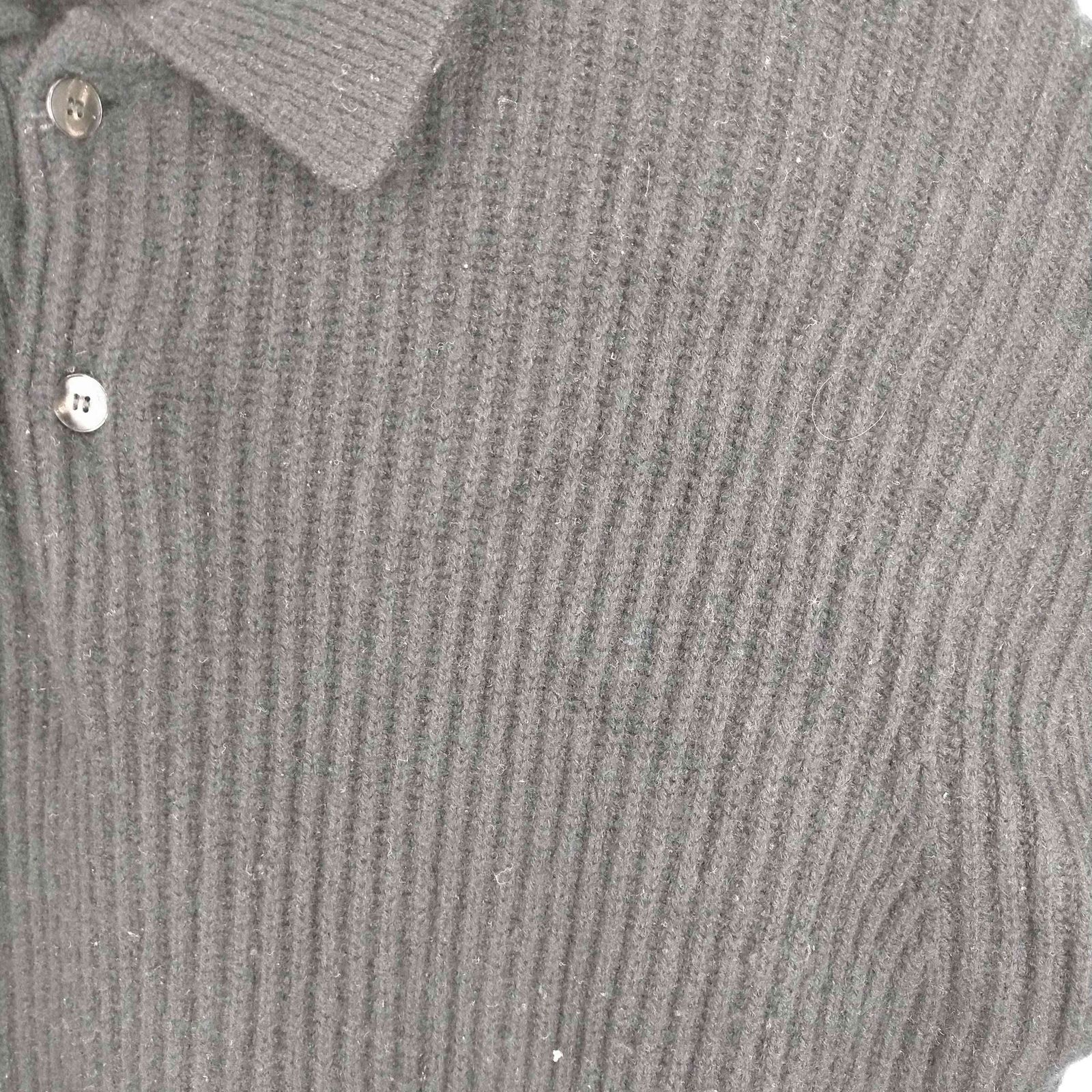 H BEAUTY&YOUTH ウールカシミヤ リブ2B ニットポロシャツ エイチ