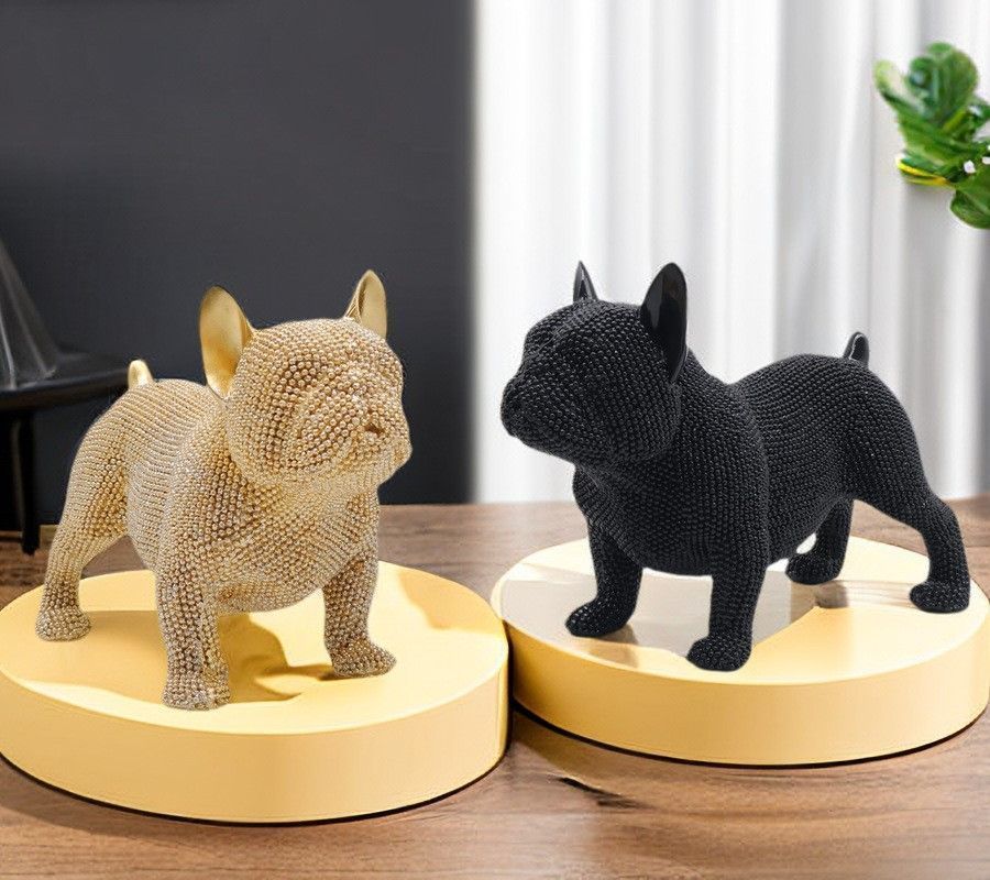 ブルドッグ 置物 飾り ゴールドビーズ ブルドッグ 置物 飾り ゴールドビーズ ブルドッグ 置物 飾り