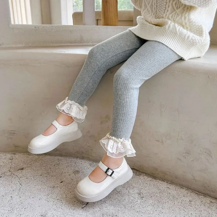 ボトムス リブ 伸縮性 フリル レギンス ベビー キッズ 子供服