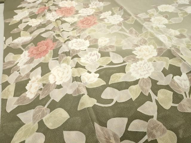 平和屋着物○訪問着 友禅 作家物 枝花文 暈し染め 正絹 逸品