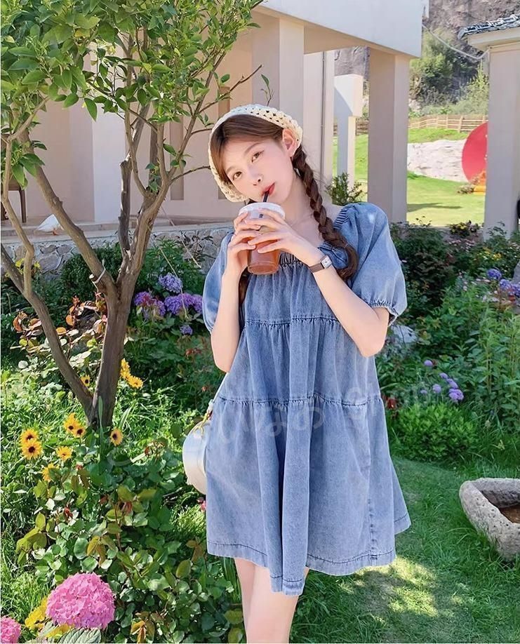 R&D.M.Co- シルク 半袖ドレス ワンピース ブラック レディース