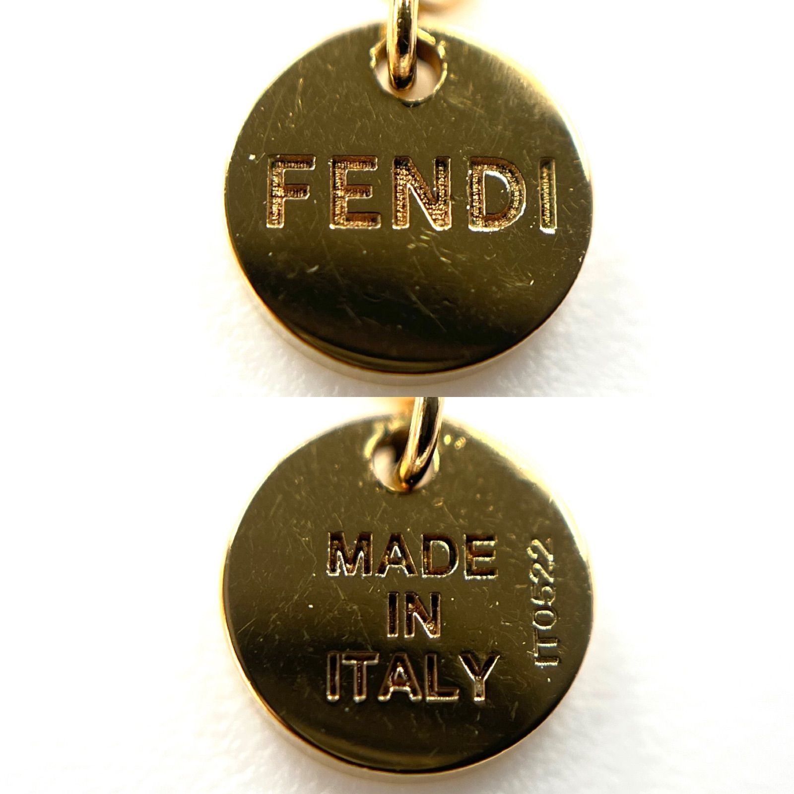 FENDI フェンディ 8AH321 オーロック ネックレス ホワイトクリスタル ゴールドカラーメタル 全長49.5㎝ IT0522 イタリア製 -  メルカリ