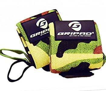 グリップ 12 x 3インチ ウェイトリフティングサポートリストラップ - カモフラージュ