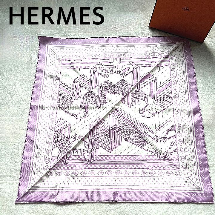 HERMES エルメス カレ55 ジグザグ Sangles en Zigzag bandana スカーフ