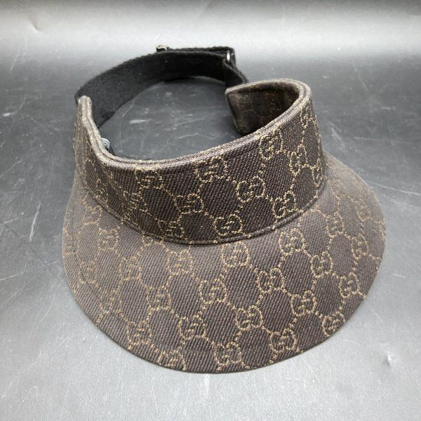 【美品】GUCCI グッチ サンバイザー GGキャンバス Lサイズ シェリー F395 GUCCI グッチ サンバイザー GGキャンバス シェリーライン