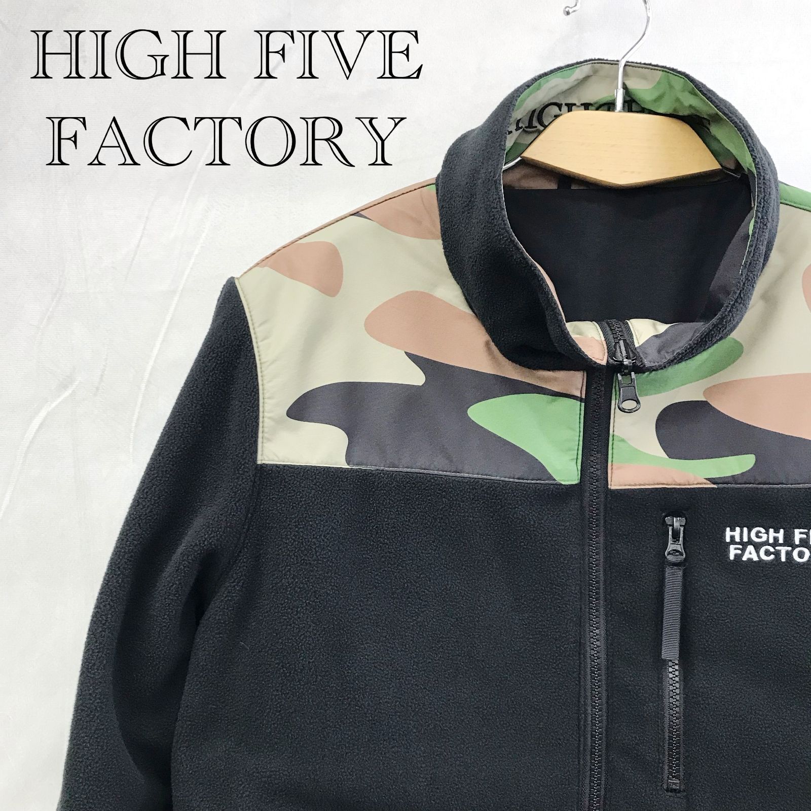 HIGH FIVE FACTORYハイファイブファクトリー リバーシブルジャケット フリース ナイロン ジャケット L ブラック メンズ