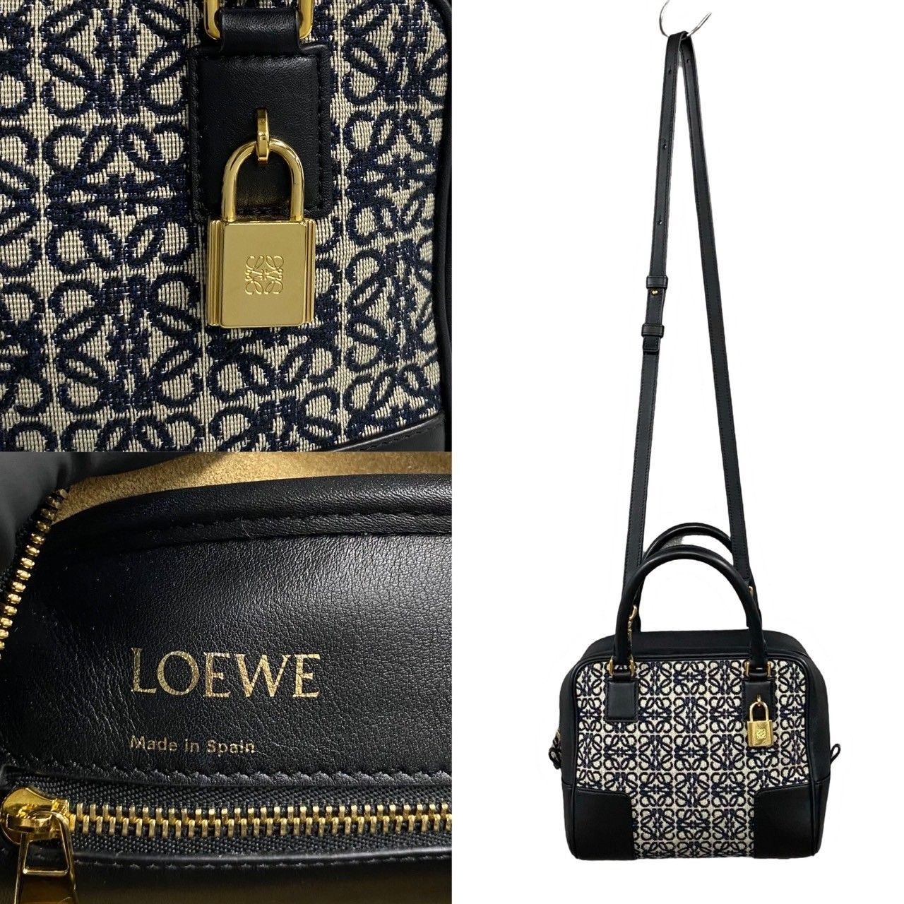 LOEWE （未使用 展示品）ロエベ アマソナ 28 ショルダー ハンドバッグ 斜め掛け カーフスキン レザー ジャガード タン ブラウン 茶  ゴールド金具 A039N08X02 : ブランドシティ - 通販 - Yahoo!ショッピング