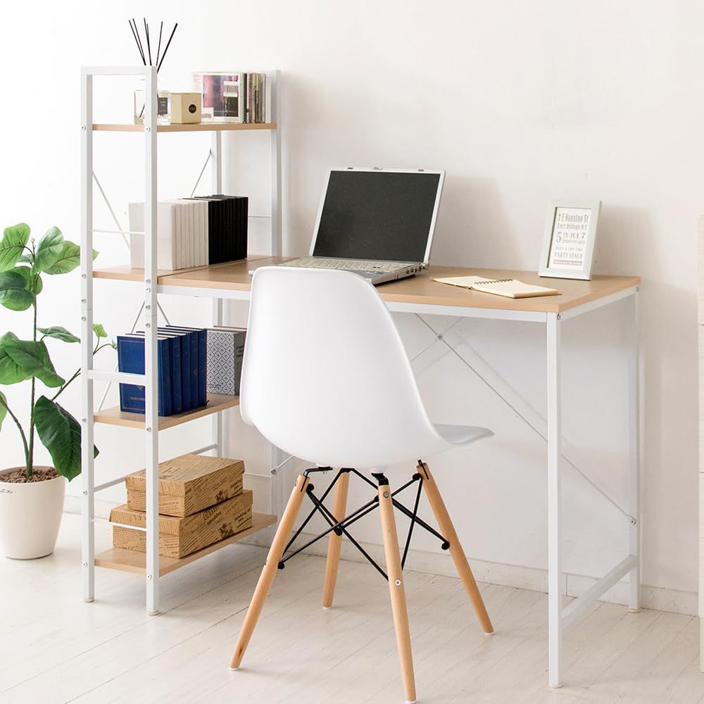 アイリスプラザ パソコンデスク デスク収納 整理 ラック付きデスク オフィス 机 PCデスク テレワーク 幅114㎝ RTPCD-1200 ホワイト|ナチュラル