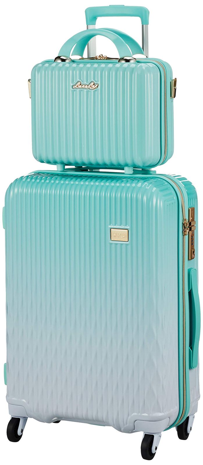 修学旅行 卒業旅行に最適 旅行を可愛くハッピーに Mサイズ スーツケース 中型 LUN 2116-55 ルナルクス 1年間メーカー保 LUNALUX 証付 ハードジッパー シフレ 43 L