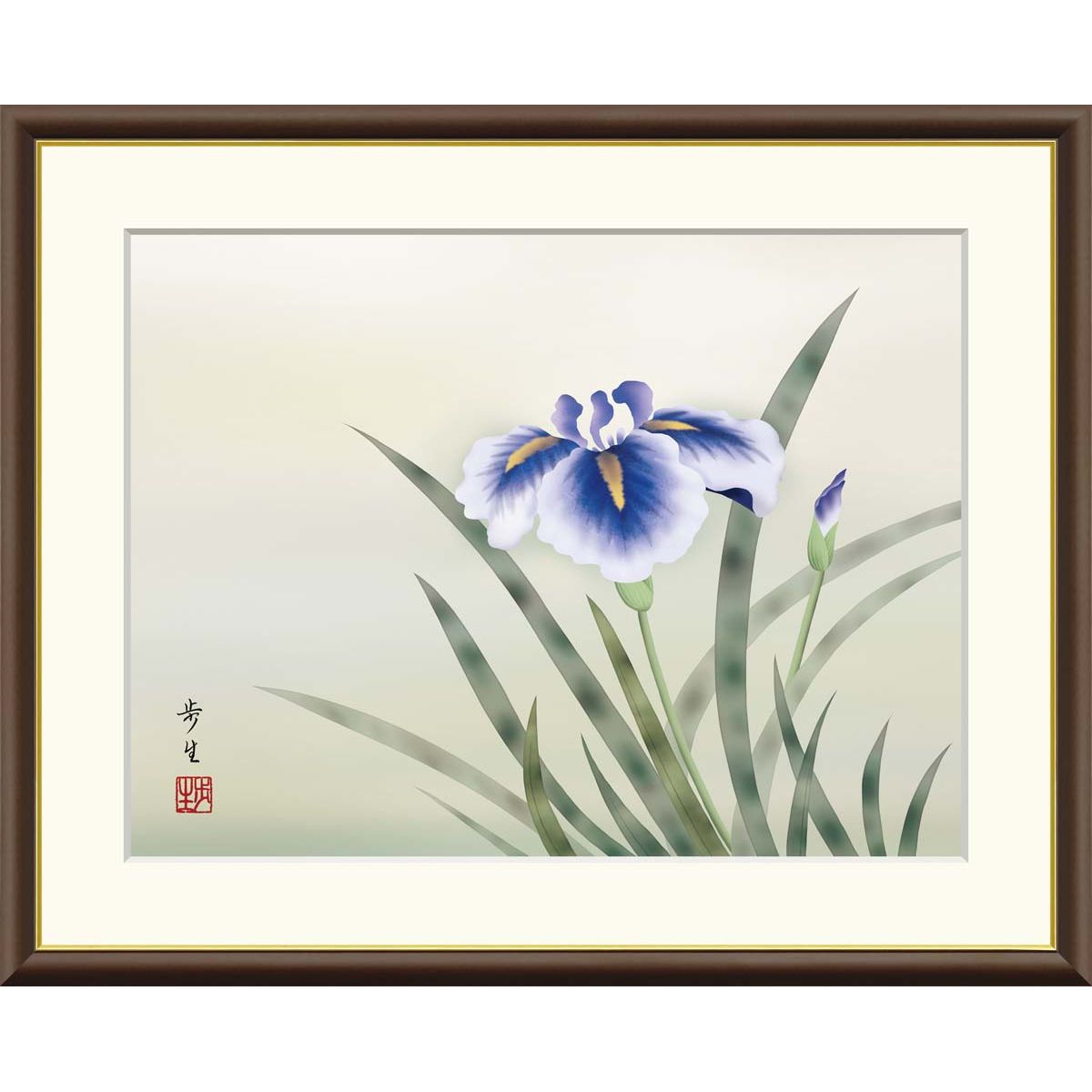 真作】絵画 小角又次 水彩 冬林渓流図 雪と光の静寂 自然讃歌の一枚