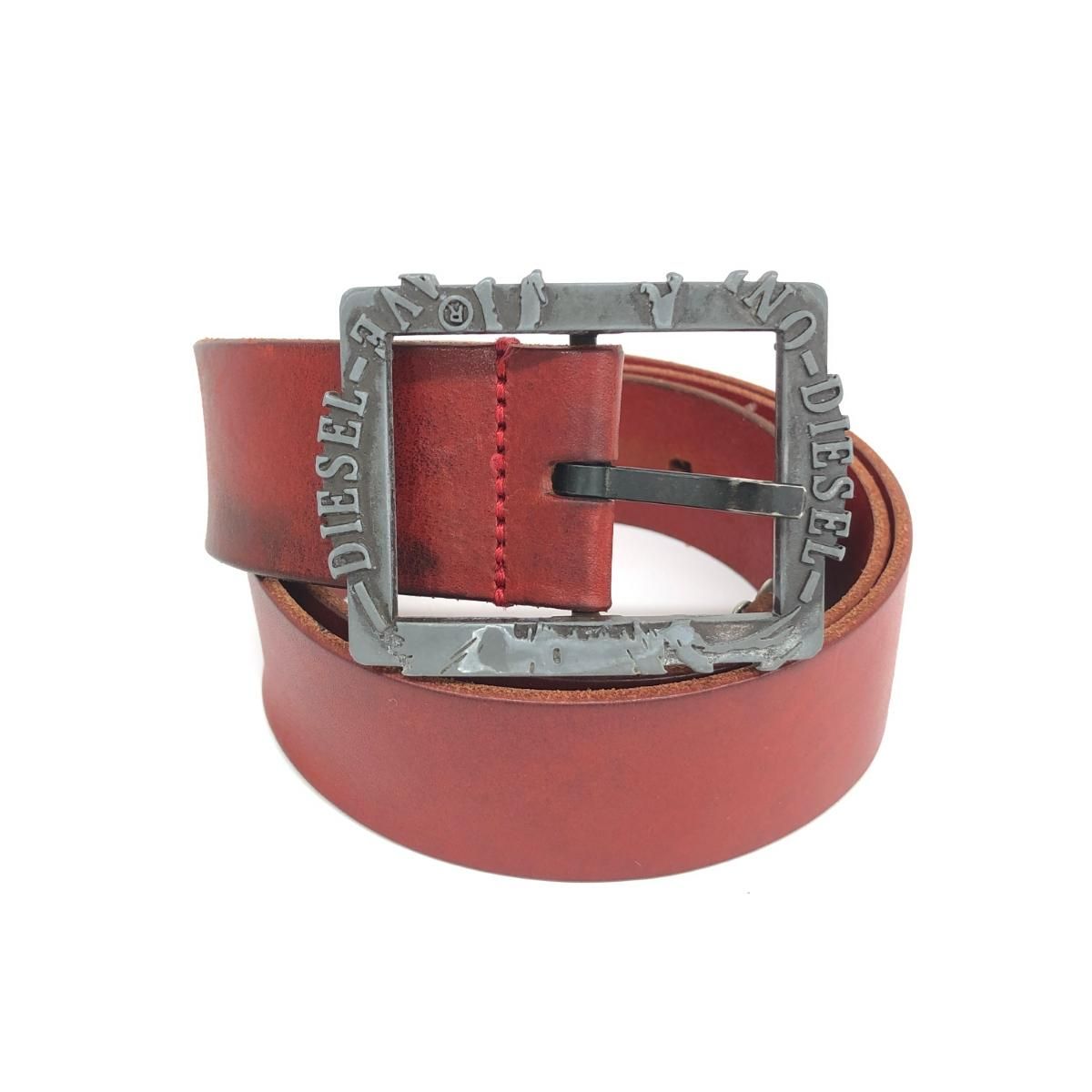 DIESEL ディーゼル ベルト レッド スタッズ レザー メンズ