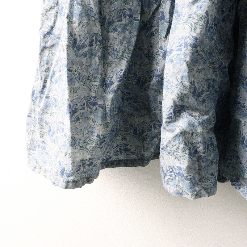 トゥジュー TOUJOURS 天然染めフラワープリントスカート 2｜インディゴ ブルー ティアード ギャザー フ 花柄 2400014562217 SIROKUMA-CORPORATION_COM