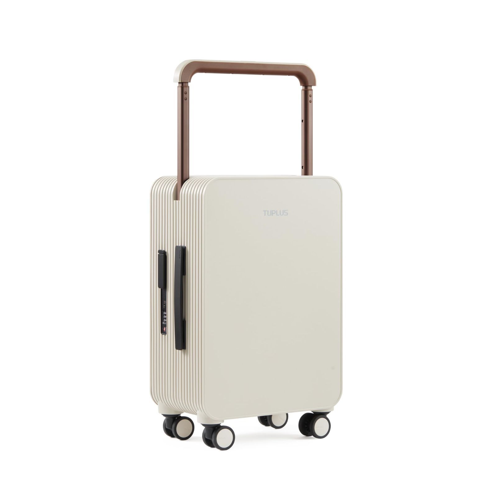 静音 ABS PC 360度回転 キャリーバッグ 旅行 USBポート付き ビジネス 耐衝撃 出張 大型 TSAローク搭載 キャリーケース Sサイズ 機内持ち込み 33L スーツケース ブラウン TUPLUS