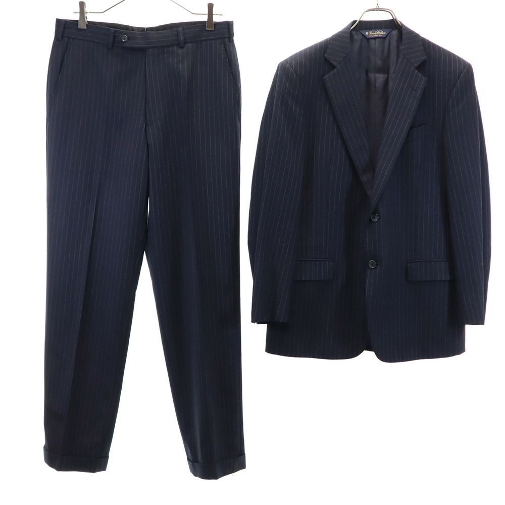 ブルックスブラザーズ ウールブレンド ストライプ柄 スーツ 上下セットアップ 32W ネイビー Brooks Brothers メンズ 【中古】  【240209】