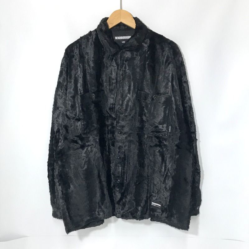NEIGHBORHOOD ファー オープンカラーシャツ 美品 232AQNH-SHM06 23AW 