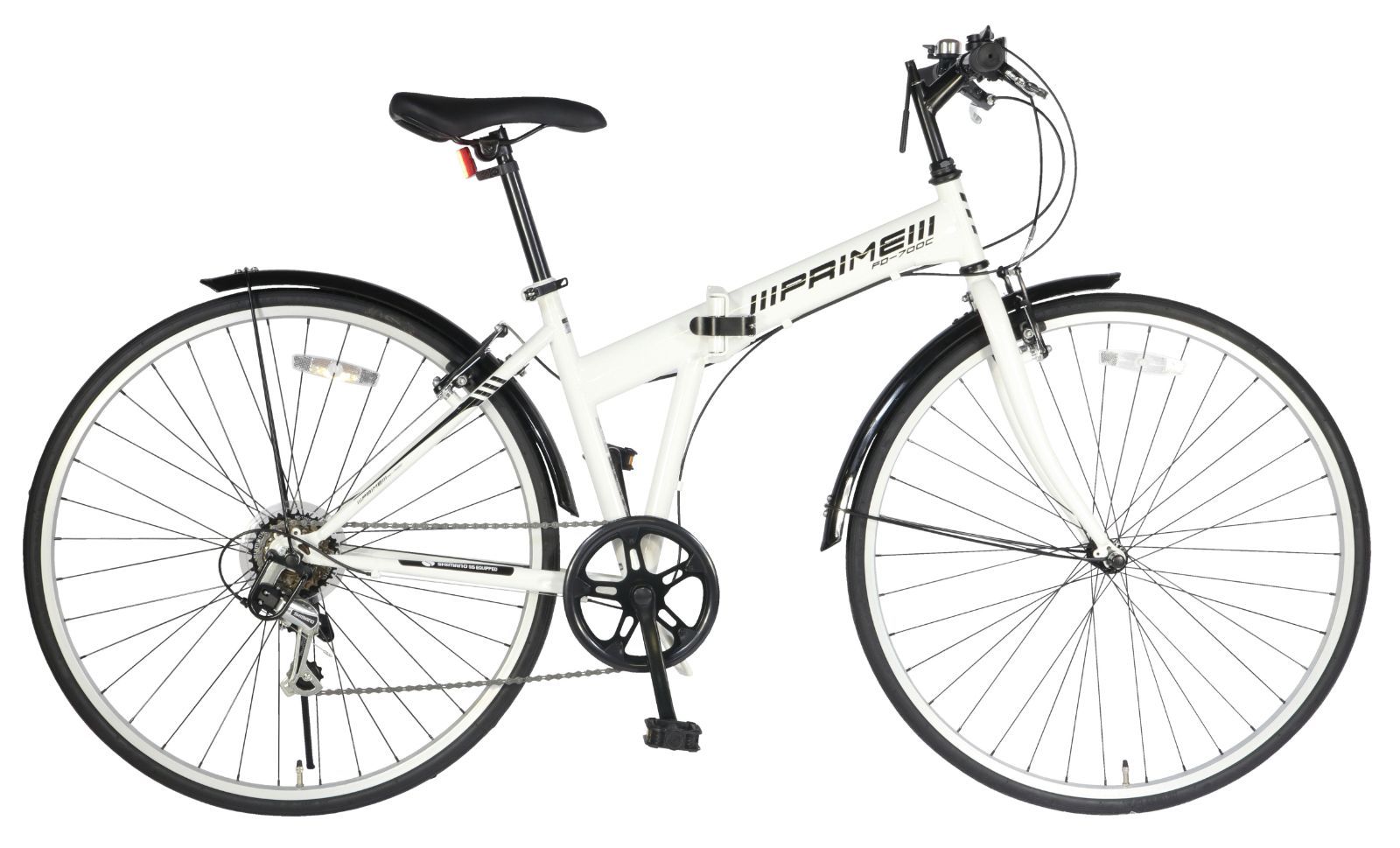 おまけ付き 送料込み Kappa 折りたたみ自転車 6段変速 ホワイト 700C型6段変速付折りたたみクロスバイク 折りたたみ自転車 ブラック