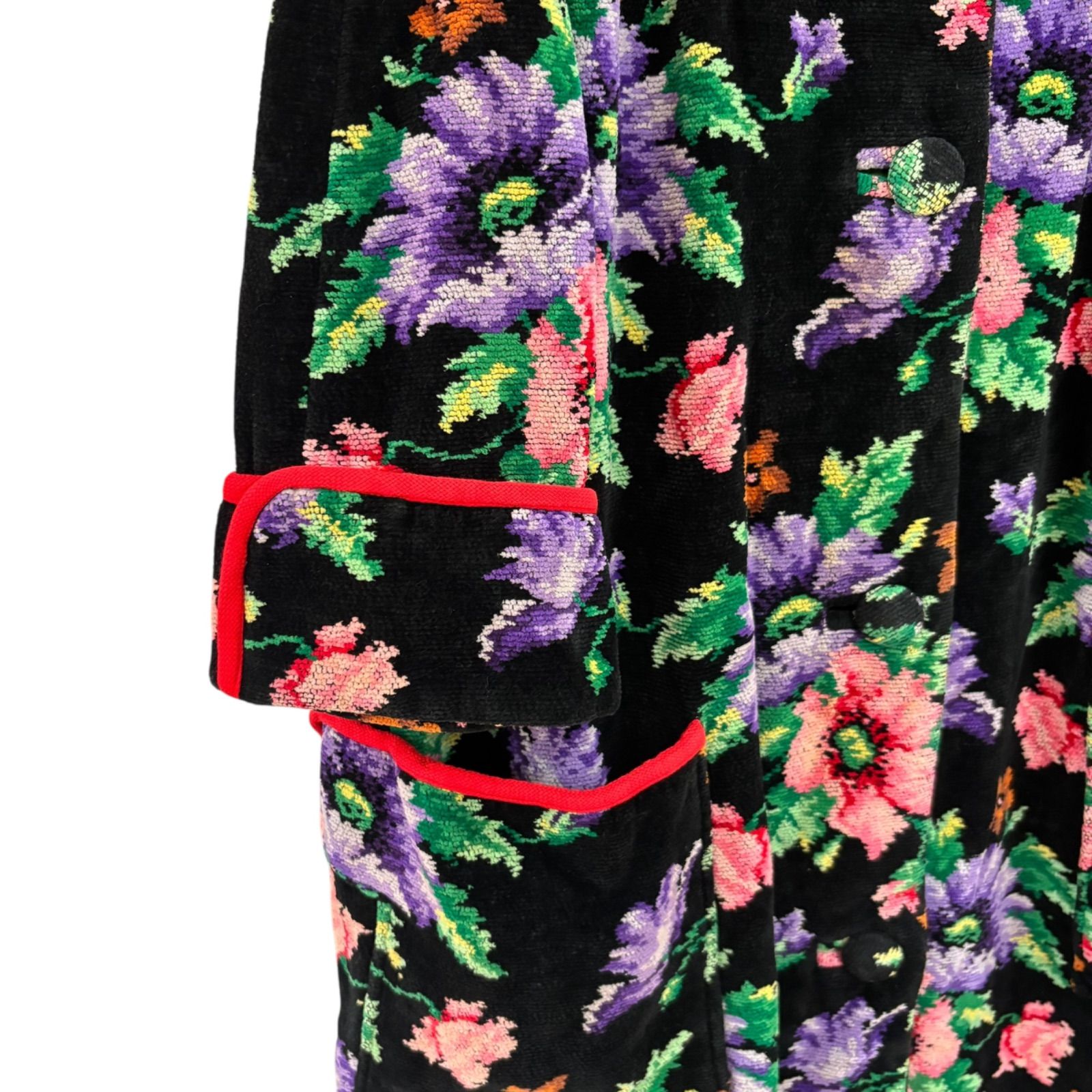 Z1559 FEILER フェイラー ガウンコート バスローブ ルームウェア 花柄 ブラック 黒 レディース DECORATOM_COM_BR