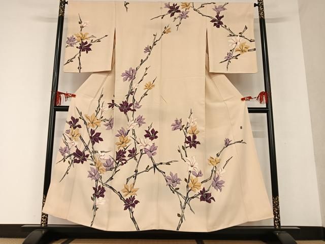 平和屋着物○本加賀友禅作家 成竹登茂男 訪問着 枝花文 金彩 正絹 逸品  