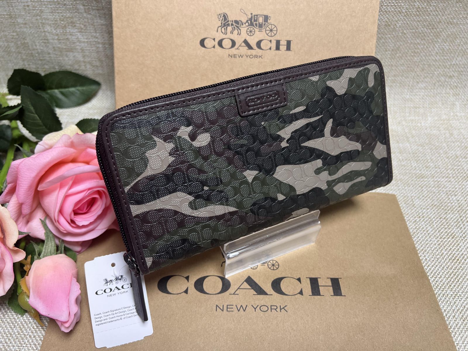 COACH 長財布 コーチ 財布 ファティーグ カモフラージュ 迷彩 財布