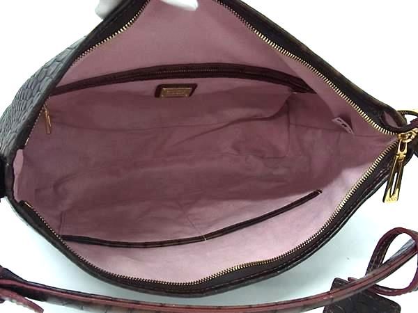 ■極美品■COCOCELUX GOLD ココセリュックスゴールド クロコダイル型押しレザー 2WAY クロスボディ ワンショルダーバッグ  FP4828 □極美品□COCOCELUX GOLD ココセリュックスゴールド クロコダイル型