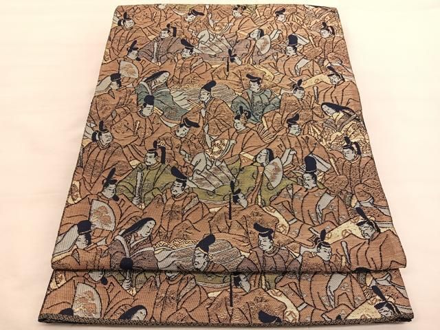平和屋着物○西陣 服部織物謹製 六通柄袋帯 唐織 向かい鳥花