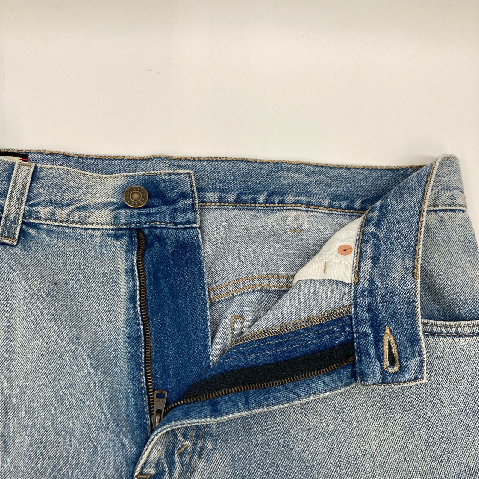 GUCCI グッチ ﾗｲﾄﾌﾞﾙｰ 20SS 623953 XDBCB ｽﾄｰﾝﾌﾞﾘｰﾁ5ﾎﾟｹｯﾄﾃﾞﾆﾑﾊﾟﾝﾂ 32