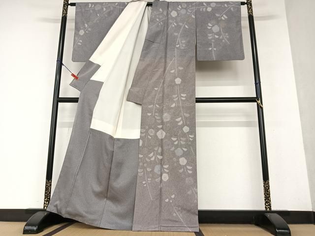 平和屋着物○本場縞大島紬 本場染大島紬 訪問着 枝梅文 金彩 武島織物  